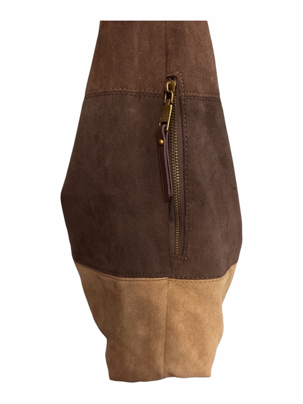 Steve Madden BCarey Brown Patchwork Suede Hobo Bag - Picture 3 of 7
